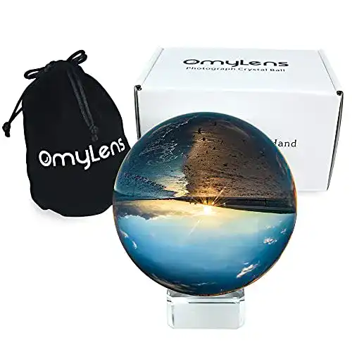 Lensball Omylens Glaskugel 60mm K9 Kristallkugel mit Ständer