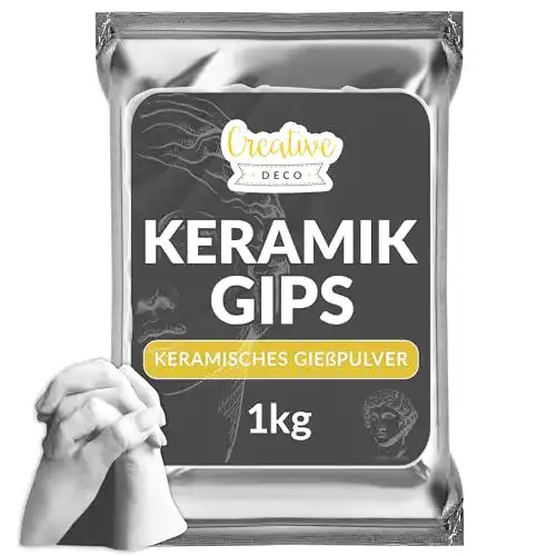Modelliergips Creative Deco Gießpulver, 1 kg, weiß für Keramikprojekte