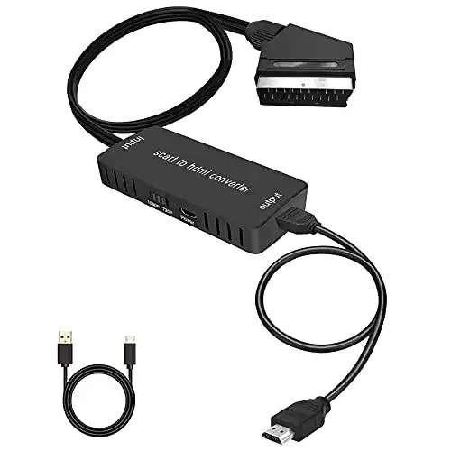 Scart zu HDMI Konverter mit HDMI-Kabel für HDTV und Projektoren