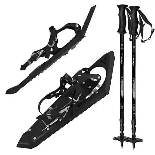 Alpidex Schneeschuhe mit Steighilfe und Tragetasche für Schuhgrößen 38-45