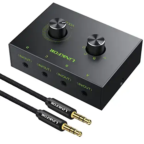 Lautsprecher Umschalter LiNKFOR 3.5mm Stereo Audio Switcher