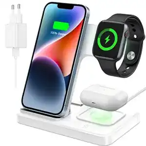 CAVN 3-in-1 Kabelloses Ladegerät für Smartphones, Smartwatches und AirPods