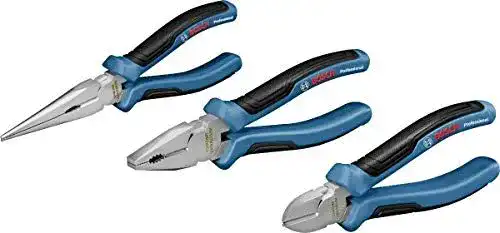 Zangen-Set Bosch Professional 3-teilig mit Kombinationszange, Spitzzange und Seitenschneider
