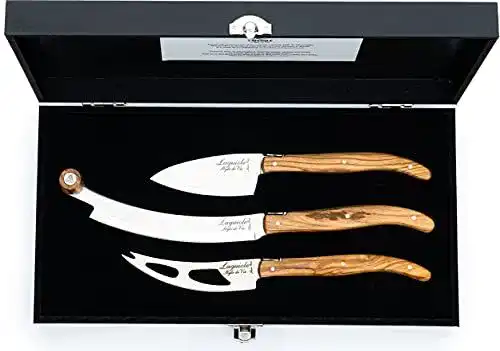 Käsemesser Set mit Olivenholzgriffen – 3-teilig