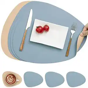 Tischsets Myir JUN aus Leder, abwaschbare runde Untersetzer