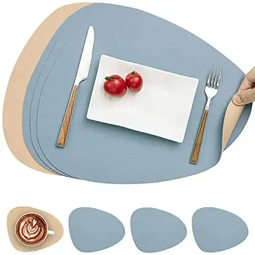 Tischsets Myir JUN aus Leder, abwaschbare runde Untersetzer