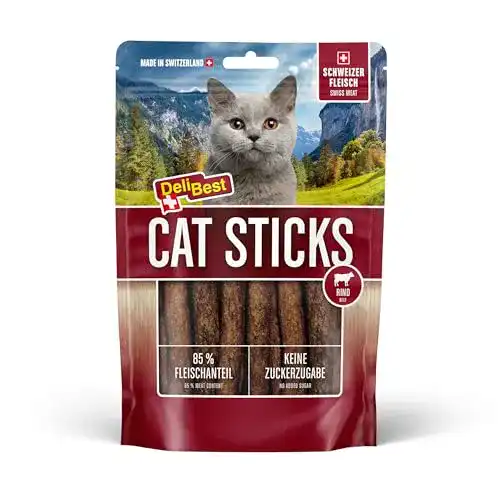 Katzensticks Delibest Cat Sticks mit 85% Schweizer Rindfleisch