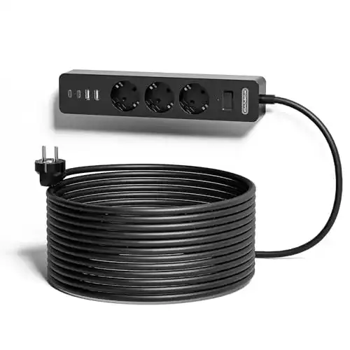 NTONPOWER 3-fach-Steckdosenleiste mit USB-C und Überspannungsschutz