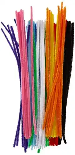 Pfeifenreiniger Glorex 6 3800 661 – Biegeplüsch, Chenilledraht, 100 Stück
