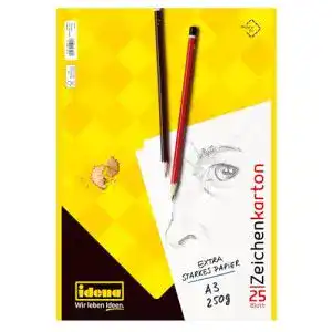 A3 Zeichenkarton Idena 10385, 250 g/m², FSC-Mix, 25 Bogen