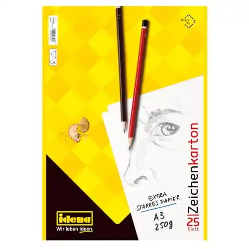 A3 Zeichenkarton Idena 10385, 250 g/m², FSC-Mix, 25 Bogen