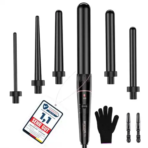 Lockenstab Set für große und kleine Locken, 6 in 1