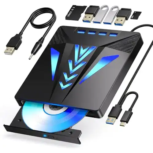 Externer Blu-Ray Brenner Aelrsoch mit USB 3.0 und Typ-C