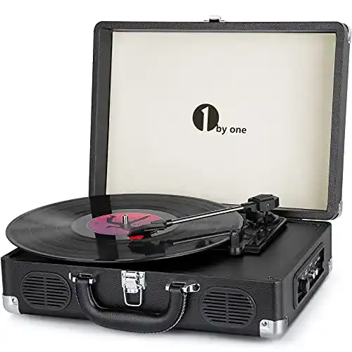 Plattenspieler 1byone mit Bluetooth für 33/45/78 U/min Vinyl