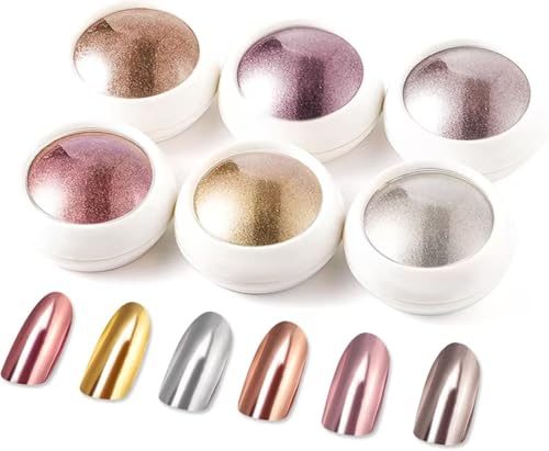 Nagel-Puder von BISHENGYF in Roségold mit Chrome-Effekt