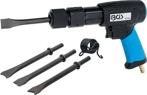 Druckluft-Meißelhammer BGS 6240 mit Schnelllösefutter und 10 mm Meißel-Satz