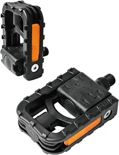 Klapppedale GORIX Bike Flat Pedals Folding mit Reflektor für Fahrräder