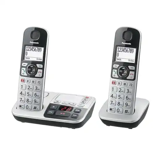 Schnurloses Telefon-Duo Panasonic KX-TGE522GS für Senioren