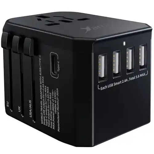 Reiseadapter Yarrashop Universal für 224 Länder mit 4 USB Ports