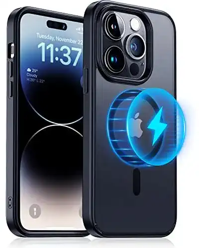 Meifigno Magic Mag Hülle für iPhone 14 Pro Militärgeprüft und MagSafe-kompatibel