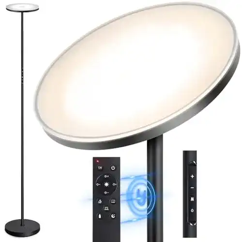 Deckenfluter Stehlampe LED dimmbar 30W mit Fernbedienung und Timer