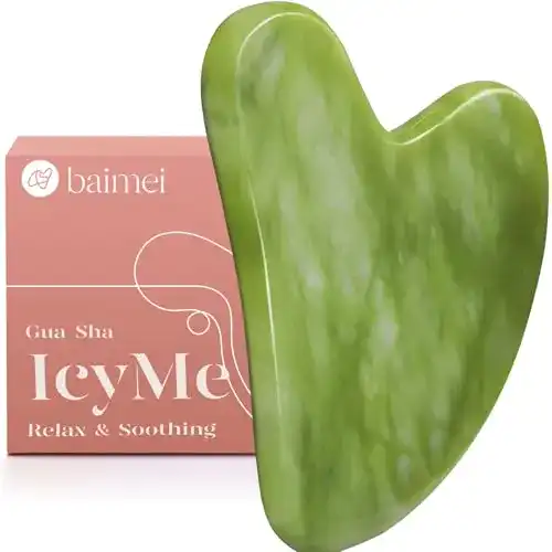 Gua Sha Baimei Stein aus natürlicher Jade für Gesicht und Körper