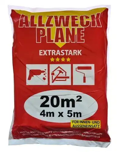 Baufolie Jufol Allzweckplane Extrastark 4 x 5 m LDPE transparent