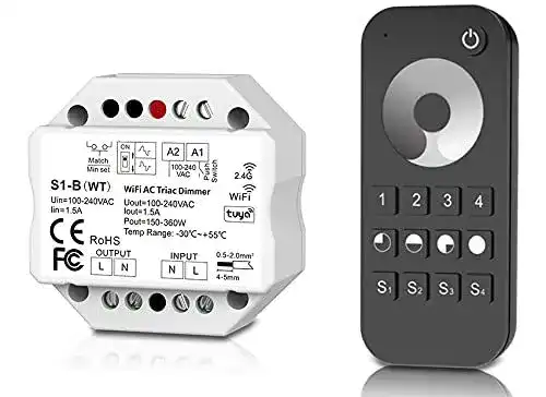 Funk-Dimmer Ledux Smart Schalter mit WLAN und 230V Licht-Dimmgerät