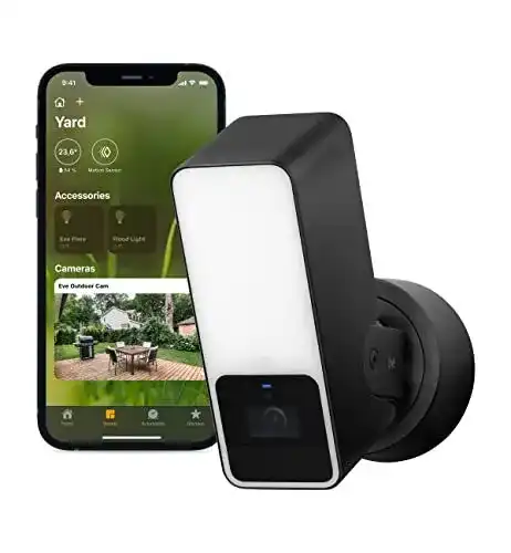 HomeKit Kamera Eve Outdoor Cam Smarte Überwachungskamera für den Außenbereich