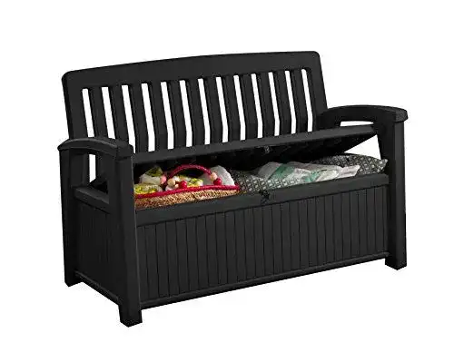 Gartenbank mit Stauraum Keter Patio Bench Sitztruhe, 277 Liter