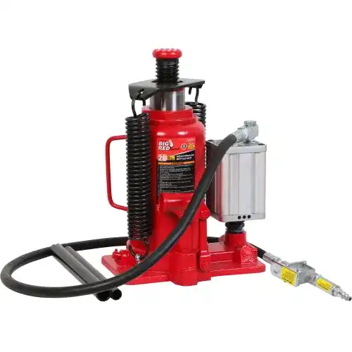 Druckluft-Wagenheber Big Red mit 20 Tonnen Tragkraft und hydraulischer Pumpe