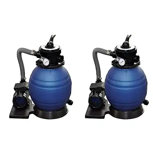 Sandfilterpumpe vidaXL 2x Sandfilteranlage für große Pools