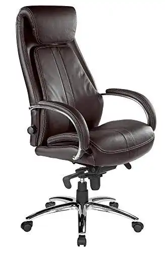 Bürostuhl aus Echtleder Kijng Chefsessel Throne in Braun