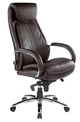 Bürostuhl aus Echtleder Kijng Chefsessel Throne in Braun