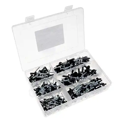 Blindnieten Set mit 200 Stück in Schwarz und Aluminiumkern