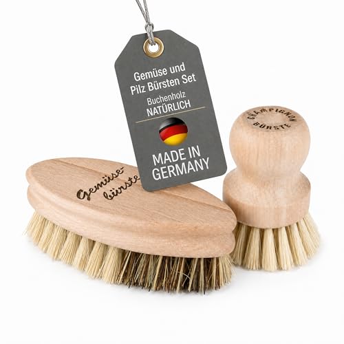 Pilzbürste Lantelme Obst- und Gemüsebürsten Set, 2-teilig, Buchenholz