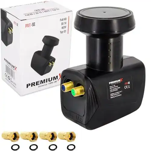 Twin LNB Premium X für SAT Direktanschluss in Schwarz