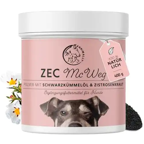 Schwarzkümmelöl Pulver für Hunde – 400g von Annimally Zec McWeg