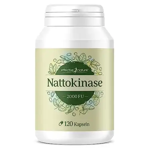 Nattokinase hochdosiert mit 100 mg pro Kapsel von Effektive Natur