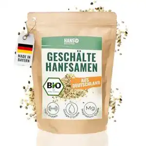 Bio geschälte Hanfsamen von HANS Brainfood – Proteinreiche Superfood-Quelle