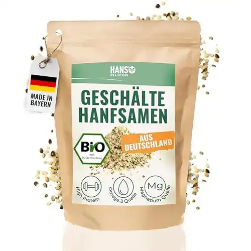 Bio geschälte Hanfsamen von HANS Brainfood – Proteinreiche Superfood-Quelle