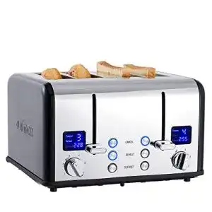 CUSIMAX 4-Scheiben-Toaster Edelstahl mit LED-Anzeige