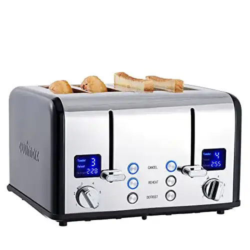 CUSIMAX 4-Scheiben-Toaster Edelstahl mit LED-Anzeige