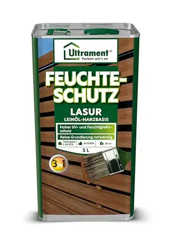Holzlasur Ultrament Feuchteschutzlasur 3-in-1 in Nussbaum