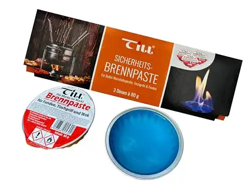 Brennpaste Till Sicherheits Set 3 x 80g für Fondue und Tischgrill