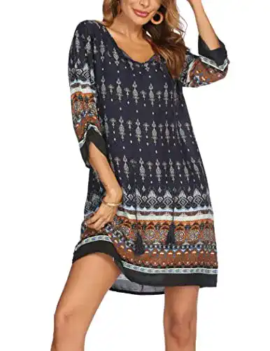 Strandkleid Beyove Damen Bohemian Tunika Kleid