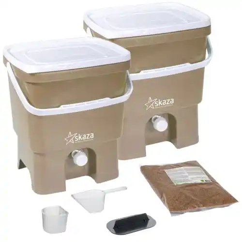Bokashi Eimer Skaza Organko Set 2 x 16 Liter für Küche und Garten