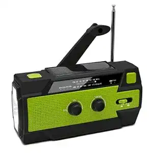 Kurbelradio Villageboom mit Solarstrom und Leuchte für Notfälle