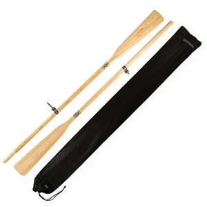 Holzruder John Paddle Set mit Ruderdollen und Tasche für Bootsport