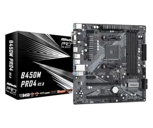 ASRock B450M PRO4 R2.0 B450 Mainboard für AMD Prozessoren